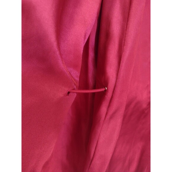 Red Suede Washable Full Zip Poncho / Cape W Pockets Drawstring & Hood One Size - Picture 12 of 15